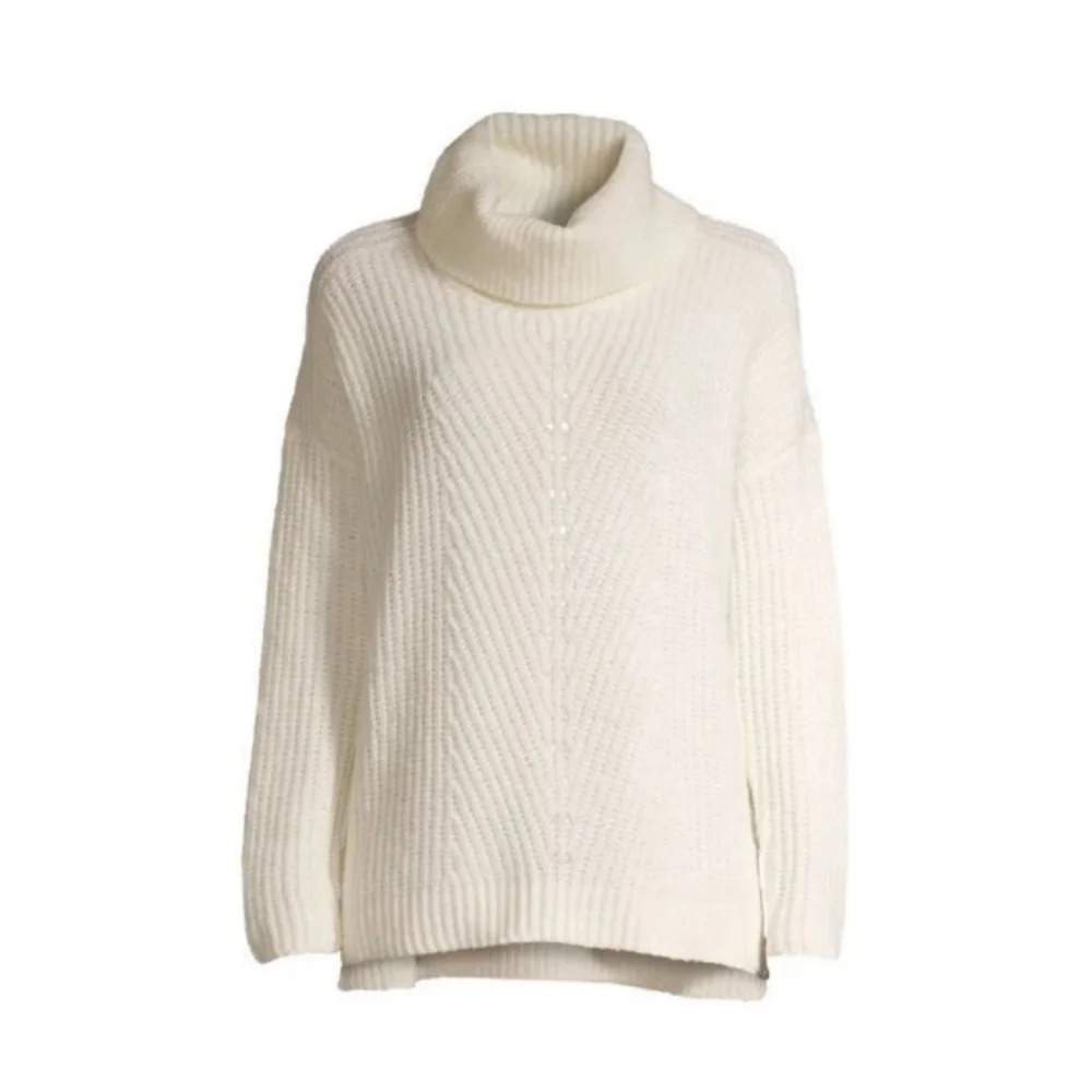 Cowl Neck Sweater Size L 12-14 NWT Beige